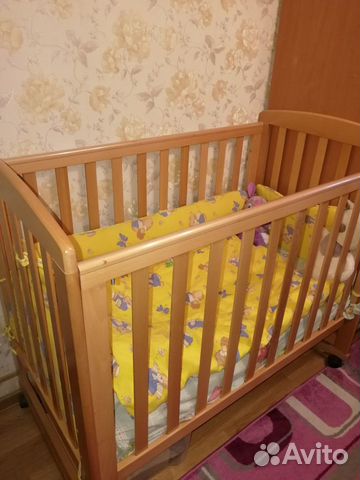 Детская кровать Ромашка-качалка с ящиком+матрас ко Детская кровать Ромашка-качалка с ящиком+матрас ко