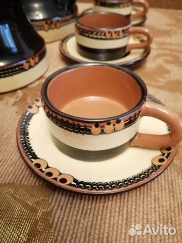Сервиз кофейный глиняный Майолика
