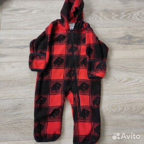 Комбинезон флисовый на 12 месяцев и джинсовый