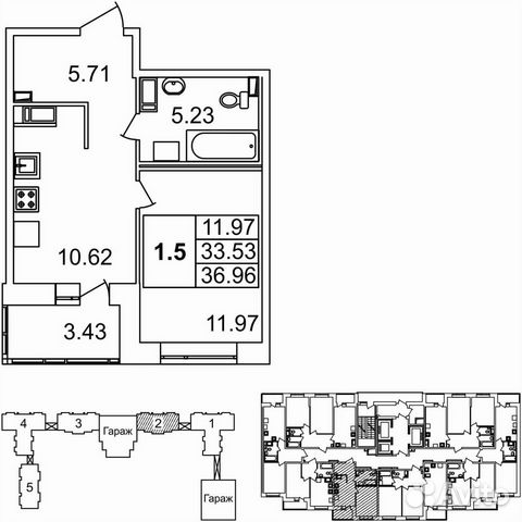 1-к квартира, 37 м², 13/20 эт.
