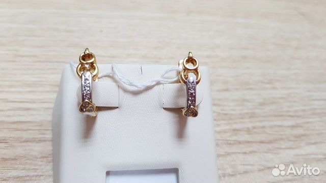 Золотые серьги 750 пробы с брил. арт 672299/980