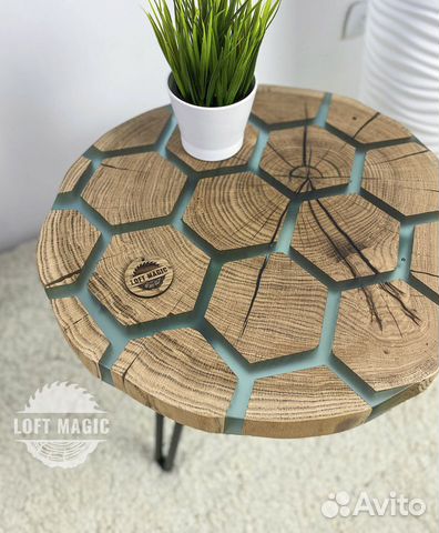 Кофейный Столик Соты Бирюза Кофейный Столик Соты Бирюза