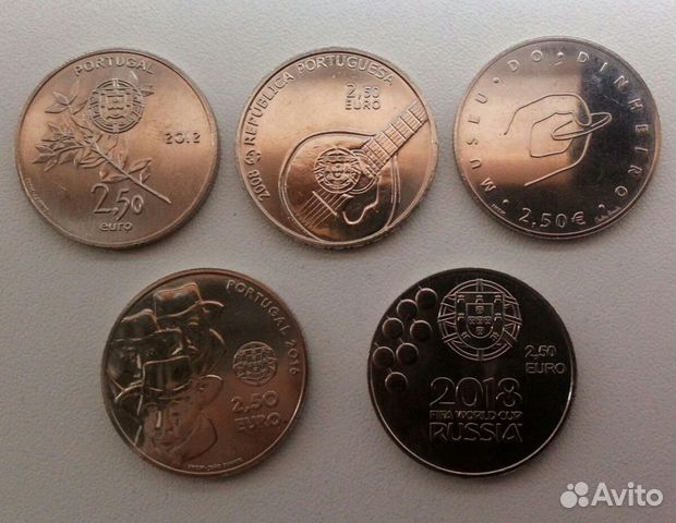 Португалия нестандартные 2,50 евро 2008-2018 Португалия нестандартные 2,50 евро 2008-2018