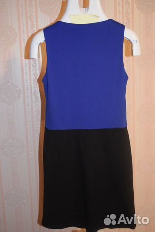 Платье синее с чёрной юбкой Promod 44 S