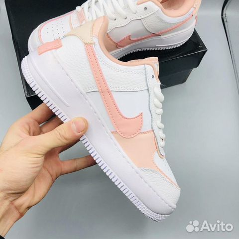 Кроссовки Nike Air Force 1 Low Shadow бело-розовые Кроссовки Nike Air Force 1 Low Shadow бело-розовые