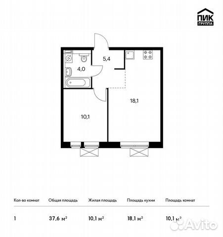1-к квартира, 37.6 м², 14/25 эт. 1-к квартира, 37.6 м², 14/25 эт.