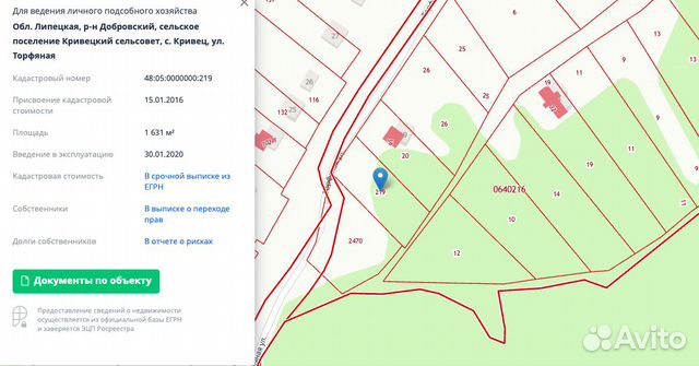 Кривец карта липецкая область