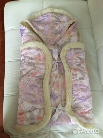 Конверт из овчины с одеялом для новорожденного