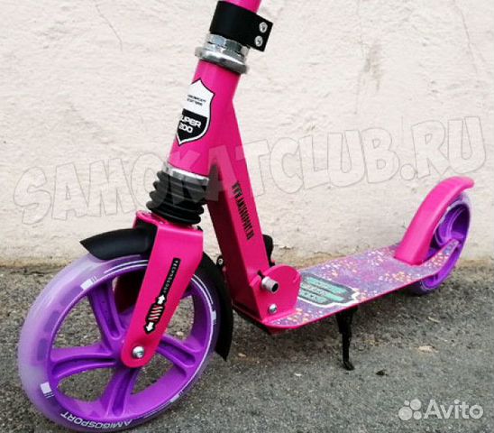 Самокат с большими колесами 200мм (свет)