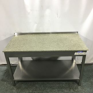 Стол нерж с каменной столешницей 140 x 70 x 85
