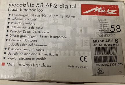 Вспышка Metz 58 AF-2 для Sony Новая