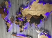 Карта мира из дерева с подсветкой, панно на стену