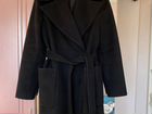 Пальто черное шерстяное однобортное