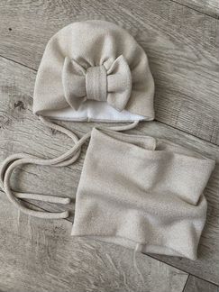 Набор шапочка-тюрбан и снуд