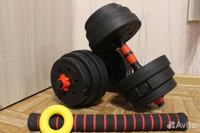 Новые гантели, разборные + штанга 20кг