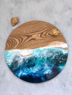 Доска сервировочная с морской волной