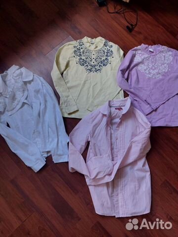 Блузки школьная р.146,лонгсливы 140-146