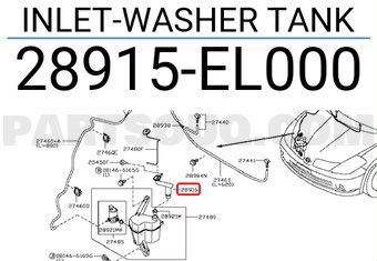 Nissan Tiida C11 Горловина бачка омывателя