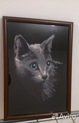 Картина крестом (ручная работа) Кот
