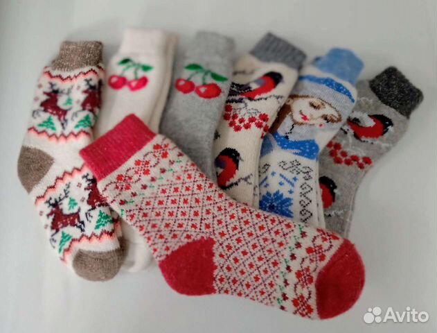 Носки шерстяные вязаные