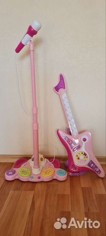 Гитара + стойка с микрофоном