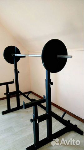 Стойка для приседаний + штанга 50 кг