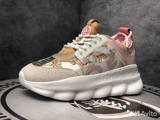 Versace Chain Reaction кроссовки Версаче розовые