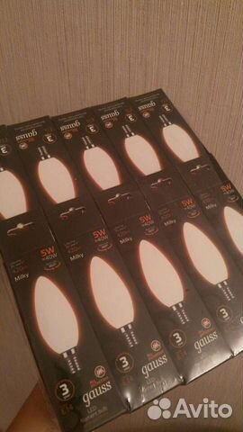 Лампы диодные свечки Gauss 10 штук новые