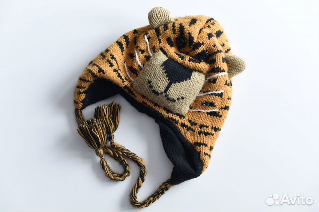 Зимняя шапка тигр с подкладкой