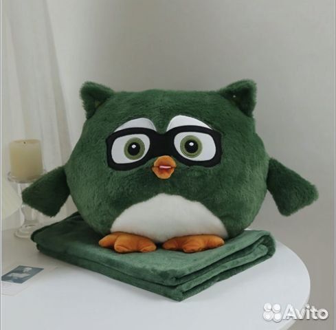 Сова с пледом 3 в 1 Зеленая