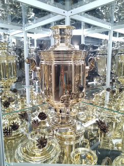 Самовар новый дровяной угольный Тула латунь