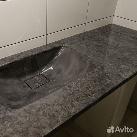 Столешница в ванную из искусственного камня