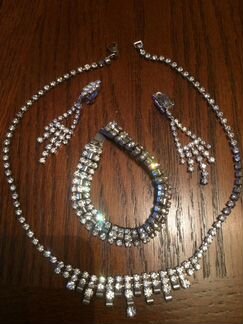 Бижутерия колье, браслет, клипсы Чехословакия