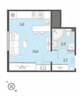 Квартира-студия, 21,4 м², 14/25 эт.