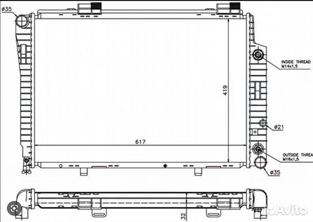 Радиатор охлаждения Mercedes W208 W202