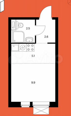 Квартира-студия, 19,9 м², 3/33 эт.
