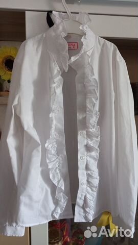 Блузка белая для девочек 140-146
