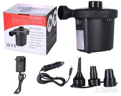 Насос 2 в 1 для матраса 12 в и 220 в