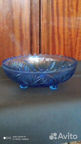 Ваза для фруктов. Цветное стекло