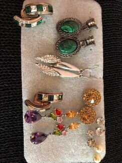 Серьги,цепочки с кулонами