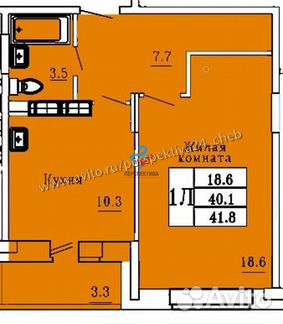 1-к квартира, 41.8 м², 10/15 эт.