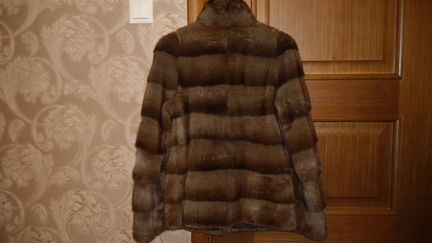 Норковый полушубок поперечка р.42-44