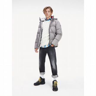 Tommy Jeans белый джемпер вязки косами. Оригинал