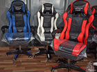 Кресло геймерское черно-синее (новое)