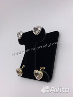 Пусеты Chopard с бриллиантами россыпь сердца