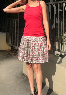 Юбка летняя на резинке белая в цветочек размер s