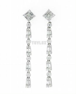 Золотые серьги с бриллиантами 2.78 ct