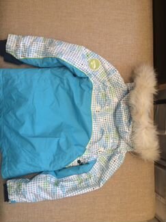 Горнолыжная детская куртка Glissade р128, мех нату