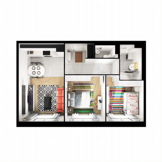 2-к квартира, 56.2 м², 3/25 эт.