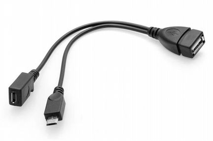 Кабель OTG - Miсro USB с дополнительным питанием